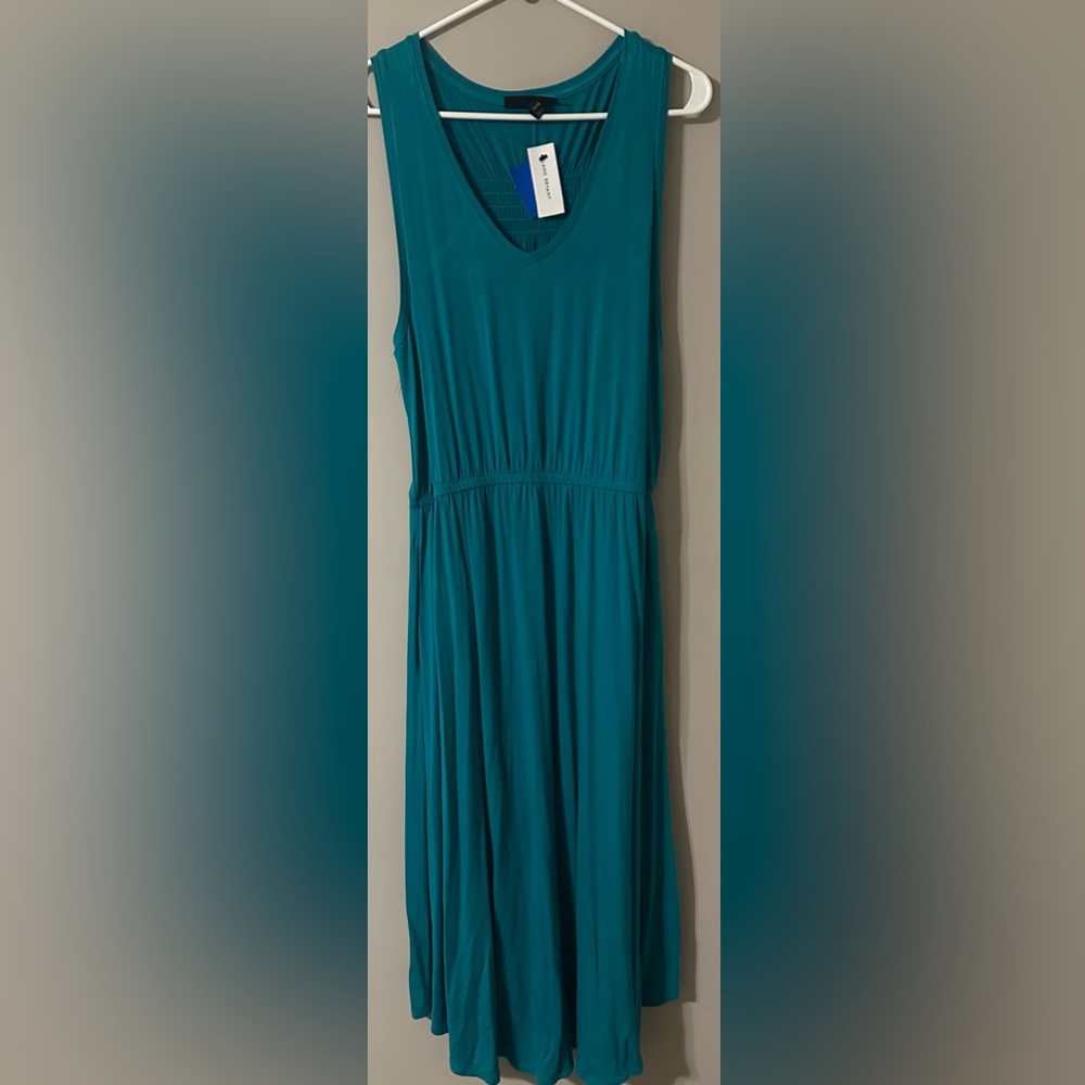 LANE BRYANT size 14/16 Teal Sleeveless MIDI Dress
